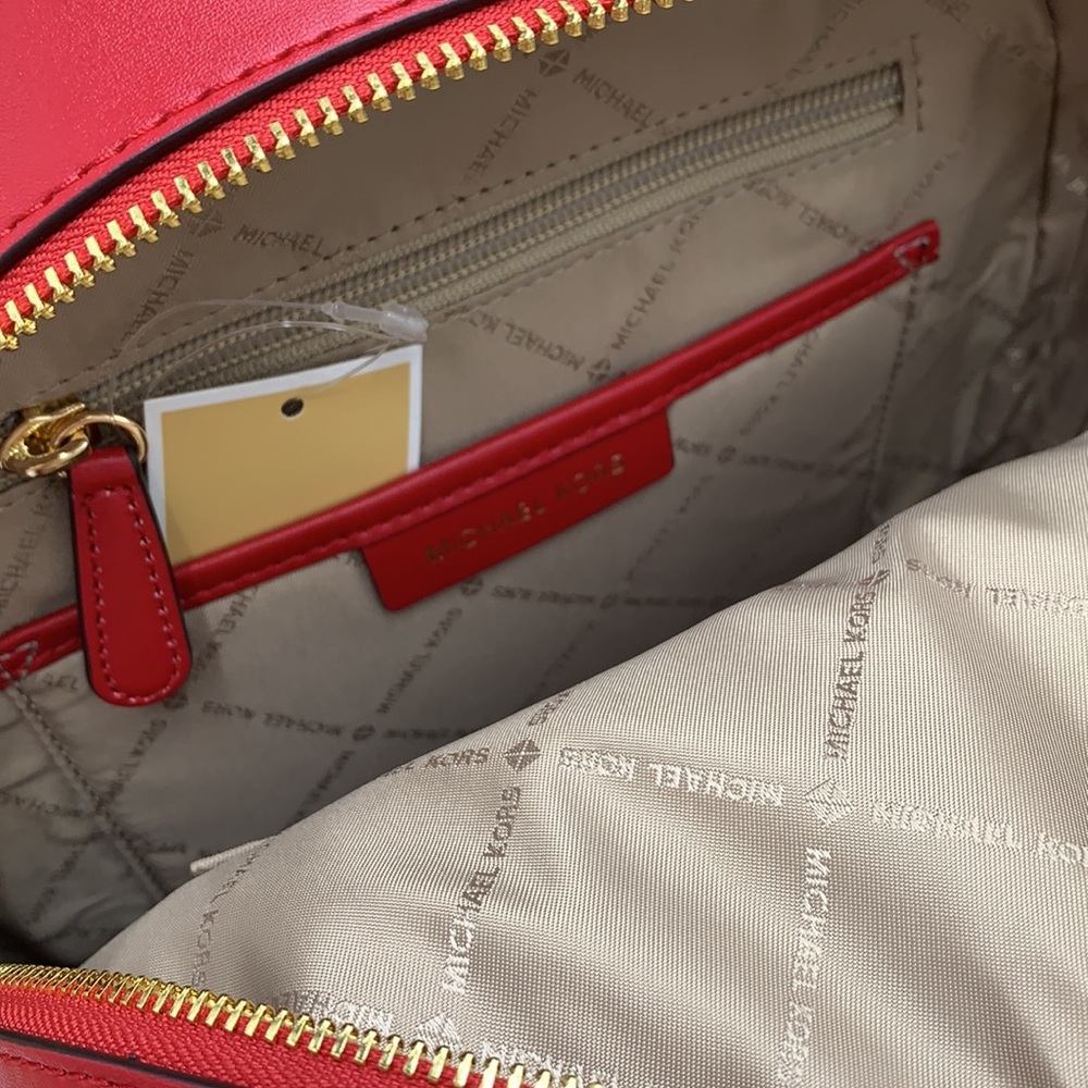 MICHAEL KORS JAYCEE MEDIUM ZIP POCKET BACKPACK COLOR: Bright Red NWT - Picture 11 of 16